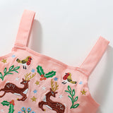 Animal Embroidered Strap Dress