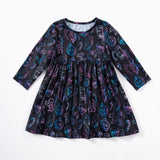 Halloween Long Sleeve Ghost Print Dress