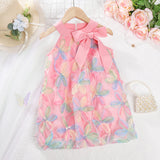 Sleeveless Straps Tulle Bow Dress