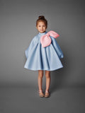 Bubble Long Sleeve Bow Dress