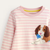 Animal Embroidered Patch Long Sleeve Dress