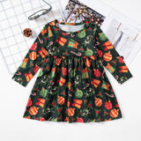 Halloween Long Sleeve Ghost Print Dress