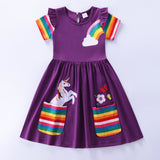 Rainbow Unicorn Appliqu¨¦ Dress