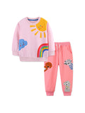 Puppy Embroidered Sweatshirt Suit