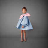 Bubble Long Sleeve Bow Dress