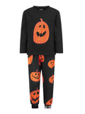 Halloween Pumpkin Print Parent-Child Wear Long Sleeve Home Wear Two-Piece Set