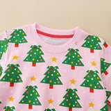 Christmas Sale-Tree Print Long Sleeve Pullover