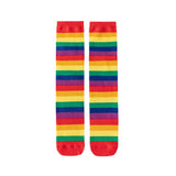 Rainbow striped mid-calf socks and knee socks for children autumn and winter