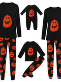 Halloween Pumpkin Print Parent-Child Wear Long Sleeve Home Wear Two-Piece Set