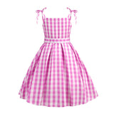 Barbie Party Suit Suspender Plaid Dress