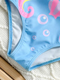 Dwarf Seahorse Printed Suspender Swimsuit