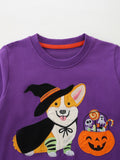 Halloween Cartoon Patch Pullover
