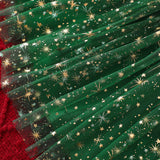 Christmas Cute Elk Embroidered Sweater Mesh Skirt Outfit