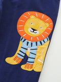 Animal Embroidered Sweatshirt Suit