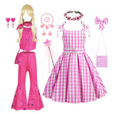 Barbie Party Suit Suspender Plaid Dress