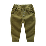Cotton Solid Color Casual Pants