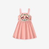 Animal Embroidered Strap Dress