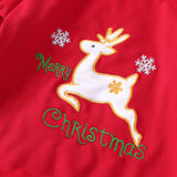 Christmas Cute Elk Embroidered Sweater Mesh Skirt Outfit
