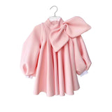 Bubble Long Sleeve Bow Dress