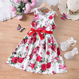 Vacation Style Bow Belt Dress