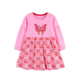 Butterfly Embroidered Long Sleeve Dress