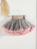 Girls' Color Knitted Sweater Tutu Skirt Two-Piece Set