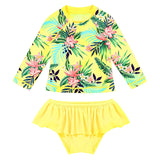 Flower Long Sleeve Swimsuit Set