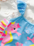 Dwarf Seahorse Printed Suspender Swimsuit