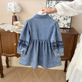 Girl Sunflower Denim Coat Dress