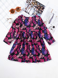 Halloween Long Sleeve Ghost Print Dress