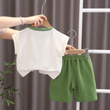 Cute Short Sleeve Shorts Suit