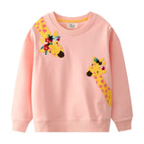 Giraffe Appliqu¨¦ Long-Sleeved Sweater