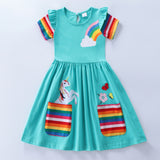 Rainbow Unicorn Appliqu¨¦ Dress