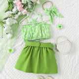 Flower Sling + Pleated Skirt + Belt + Headdress