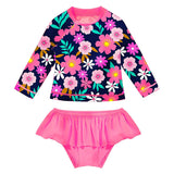 Flower Long Sleeve Swimsuit Set
