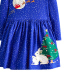 Christmas Sale- Dress Santa Claus Embroidery Girl Dress