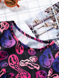 Halloween Long Sleeve Ghost Print Dress