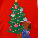 Christmas Sale- Tree Affixed Cloth Embroidered Dress