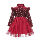 Christmas Sale-Children's Clothes Snowflake Flannel Dress