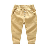 Cotton Solid Color Casual Pants