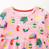 Weihnachtsrock für Mädchen mit langen Ärmeln