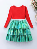 Christmas Unicorn Printed Snowflake Dress
