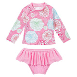 Flower Long Sleeve Swimsuit Set