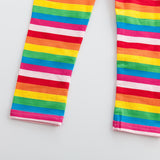 Rainbow Striped Cartoon Spring and Autumn Trousers Children's Pants Cotton Girls Pants
