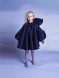 Bubble Long Sleeve Bow Dress