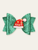Christmas Tree Santa Claus Bow Wings Barrettes