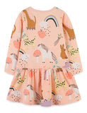 Animal Print Long Sleeve Dress - CCMOM