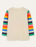 Animal Pumpkin Printed Rainbow Striped T-shirt - CCMOM