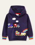 Animal Train Appliqu¨¦ Hoodie - CCMOM
