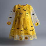Lucky Sale-Halloween Pumpkin Mesh Dress